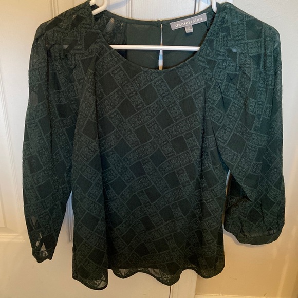 SALE! Daniel Rainn Susanna Lace Blouse Spruce Green Size XS - Picture 4 of 5